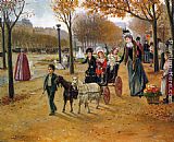 Famous Promenade Paintings - La promenade au Champs Elysees